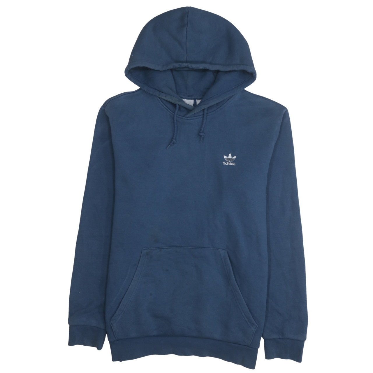 Adidas Men Blue Pullover Hoodie L Regular Fit Logo Sportswear