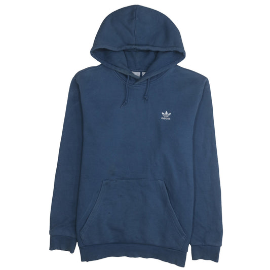 Adidas Men Blue Pullover Hoodie L Regular Fit Logo Sportswear
