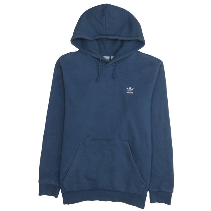 Adidas Men Blue Pullover Hoodie L Regular Fit Logo Sportswear