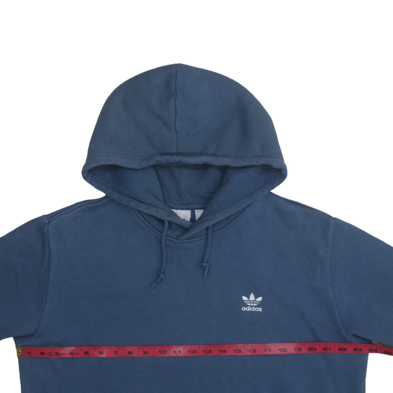 Adidas Men Blue Pullover Hoodie L Regular Fit Logo Sportswear