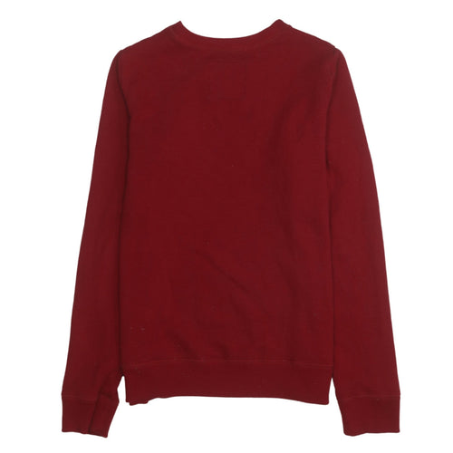 Hollister Women Red Crew Neck Pullover Sweatshirt XS