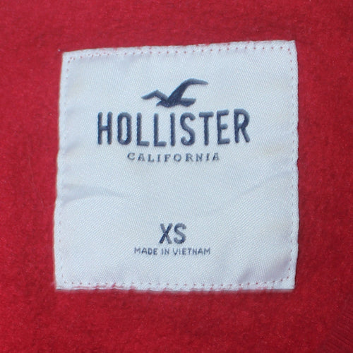 Hollister Women Red Crew Neck Pullover Sweatshirt XS
