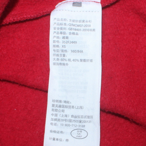 Hollister Women Red Crew Neck Pullover Sweatshirt XS