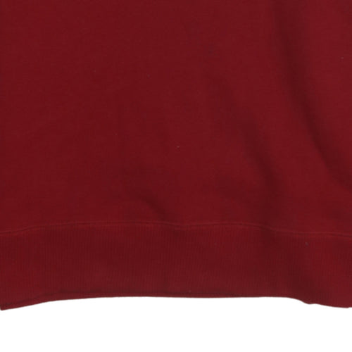 Hollister Women Red Crew Neck Pullover Sweatshirt XS