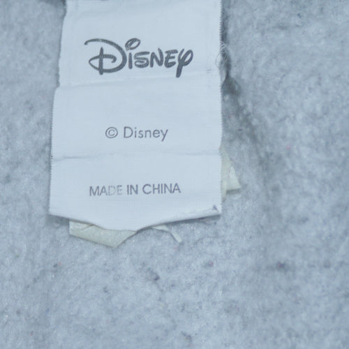 Disney Women Grey Mickey Mouse Hoodie Size 14 Pullover Hooded Sweatshirt