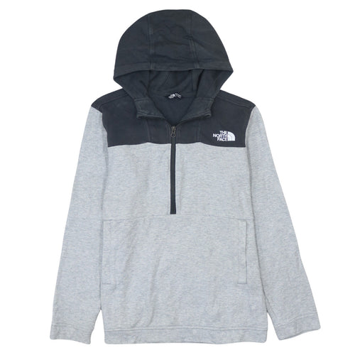The North Face Boys Grey & Black 1/4 Zip Hoodie XL - Cotton Blend Outdoor Layer
