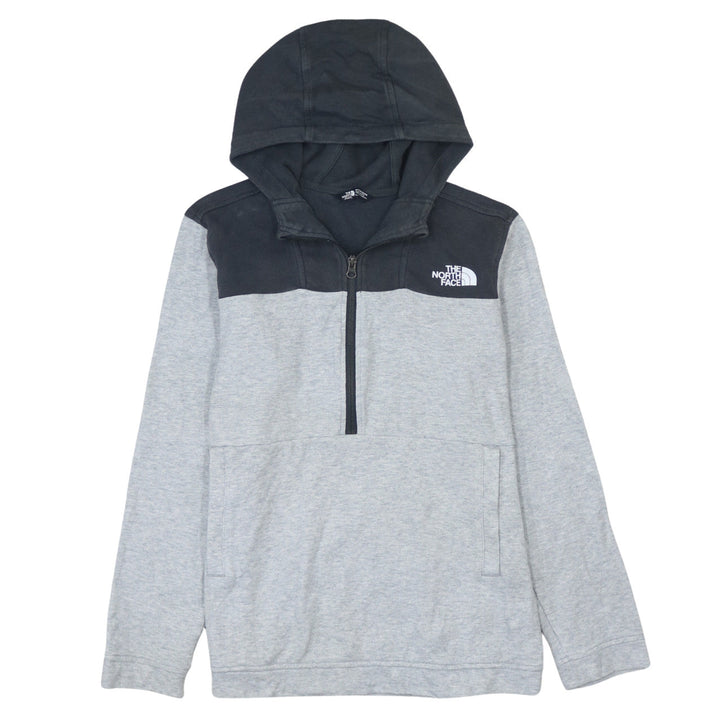 The North Face Boys Grey & Black 1/4 Zip Hoodie XL - Cotton Blend Outdoor Layer