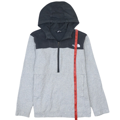 The North Face Boys Grey & Black 1/4 Zip Hoodie XL - Cotton Blend Outdoor Layer