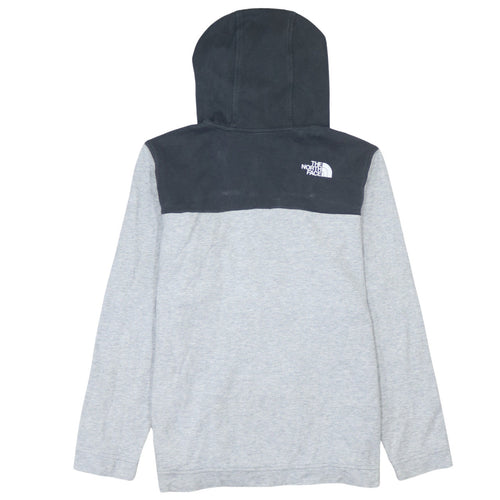 The North Face Boys Grey & Black 1/4 Zip Hoodie XL - Cotton Blend Outdoor Layer