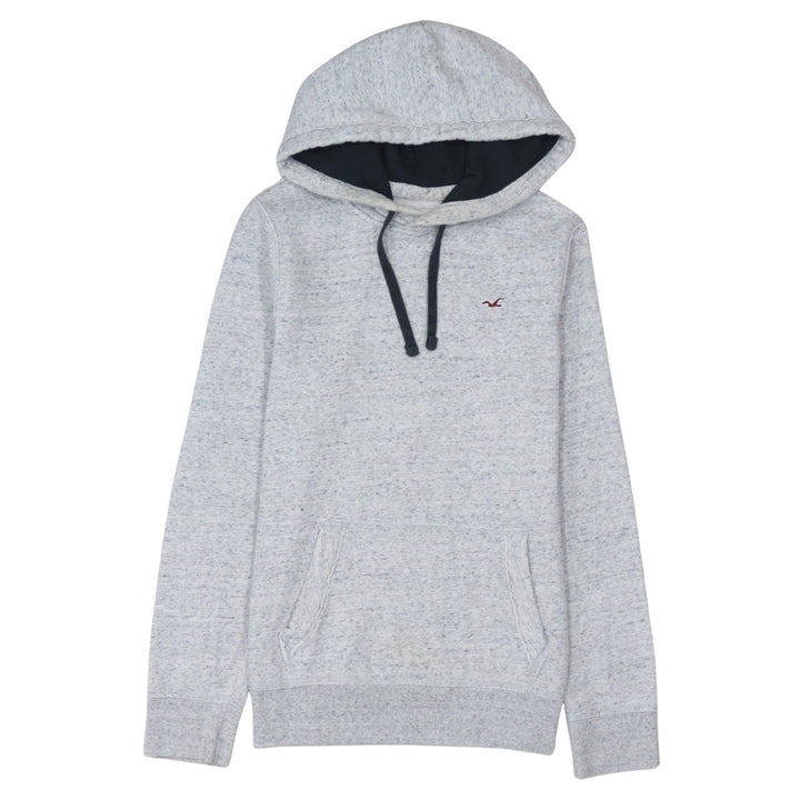 Hollister Men's Grey Pullover Hoodie Small Logo Fleece Sweatshirt