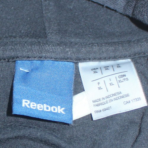 Reebok Men's Black XL Pullover Logo Sports Hoodie