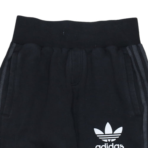 Adidas Womens Black Jogger Trousers Size S Elastic Waist Logo