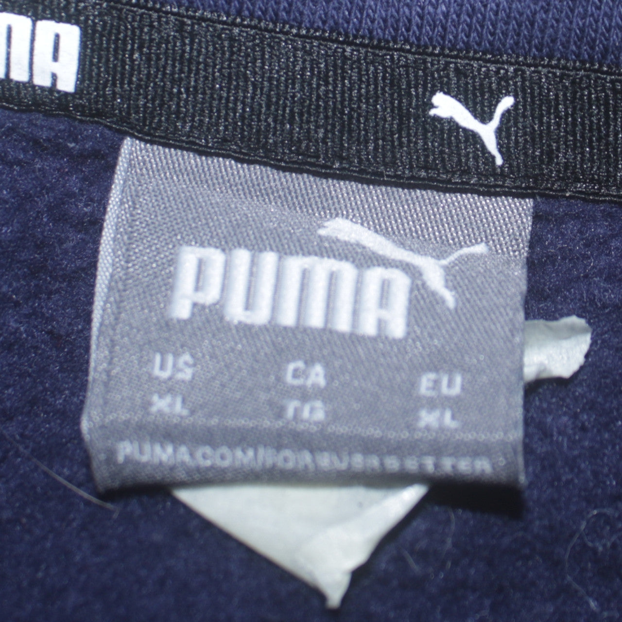 Puma Womens Navy 1/4 Zip Sweatshirt XL Cotton Blend Casual