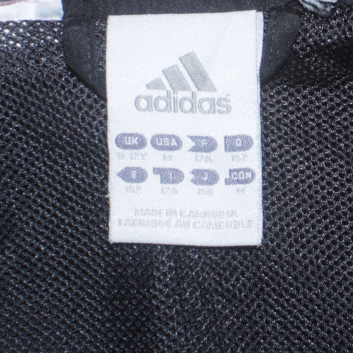 Adidas Boys Black 10-11 Years Track Jacket Lightweight Zip Sports Top