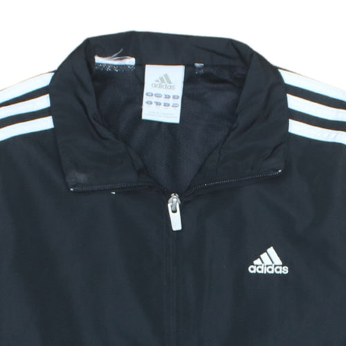 Adidas Boys Black 10-11 Years Track Jacket Lightweight Zip Sports Top
