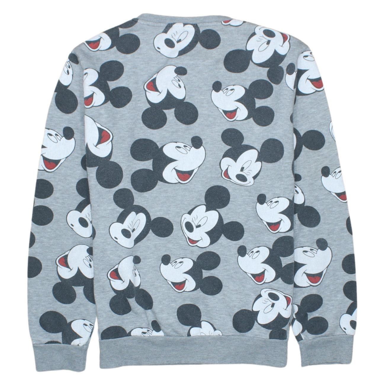 Disney Women Grey Mickey Mouse Print Pullover Sweatshirt Size S