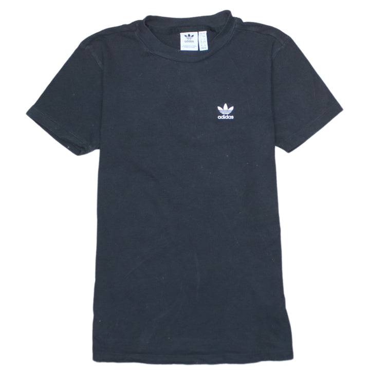 Adidas Women Black Cotton Short Sleeve Crew Neck T-Shirt Size 4