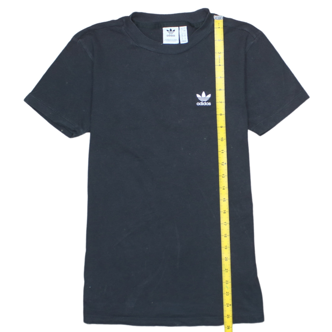 Adidas Women Black Cotton Short Sleeve Crew Neck T-Shirt Size 4