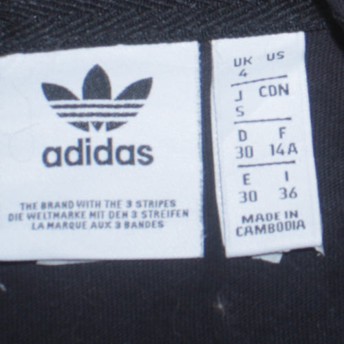 Adidas Women Black Cotton Short Sleeve Crew Neck T-Shirt Size 4