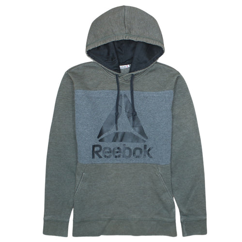 Reebok Men's Grey Pullover Hoodie S Logo Sports Fleece