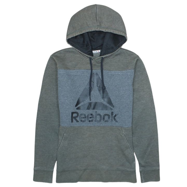 Reebok Men's Grey Pullover Hoodie S Logo Sports Fleece