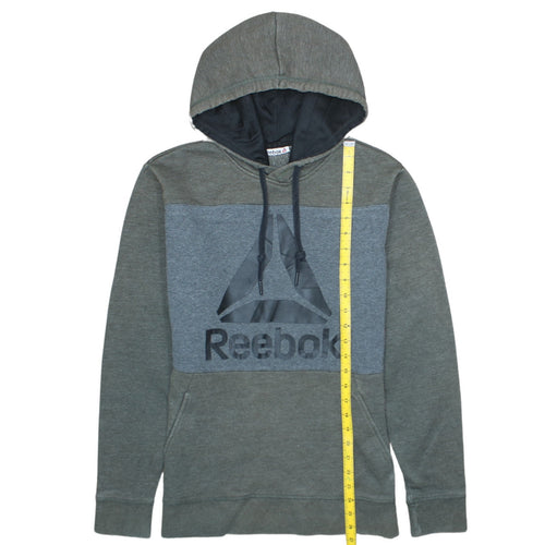 Reebok Men's Grey Pullover Hoodie S Logo Sports Fleece