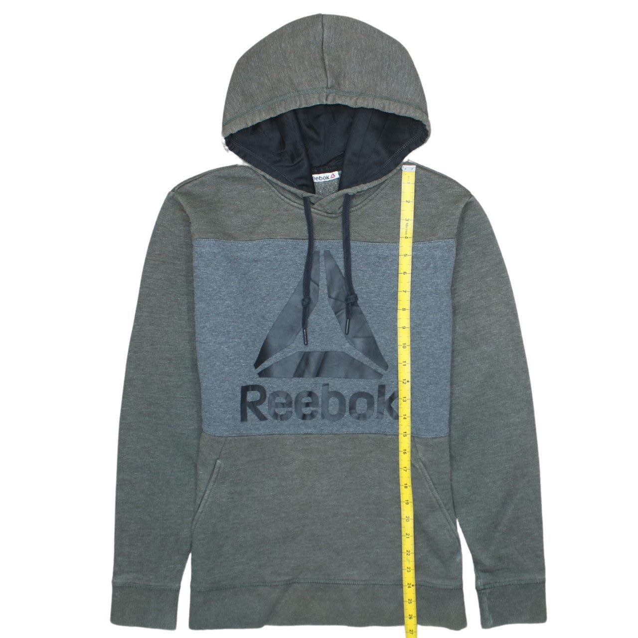 Reebok Men's Grey Pullover Hoodie S Logo Sports Fleece