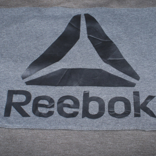 Reebok Men's Grey Pullover Hoodie S Logo Sports Fleece