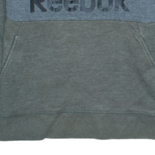 Reebok Men's Grey Pullover Hoodie S Logo Sports Fleece