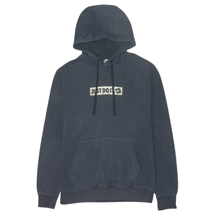 Nike Womens Black Pullover Hoodie Medium Just Do It Logo Casual Sweatshirt