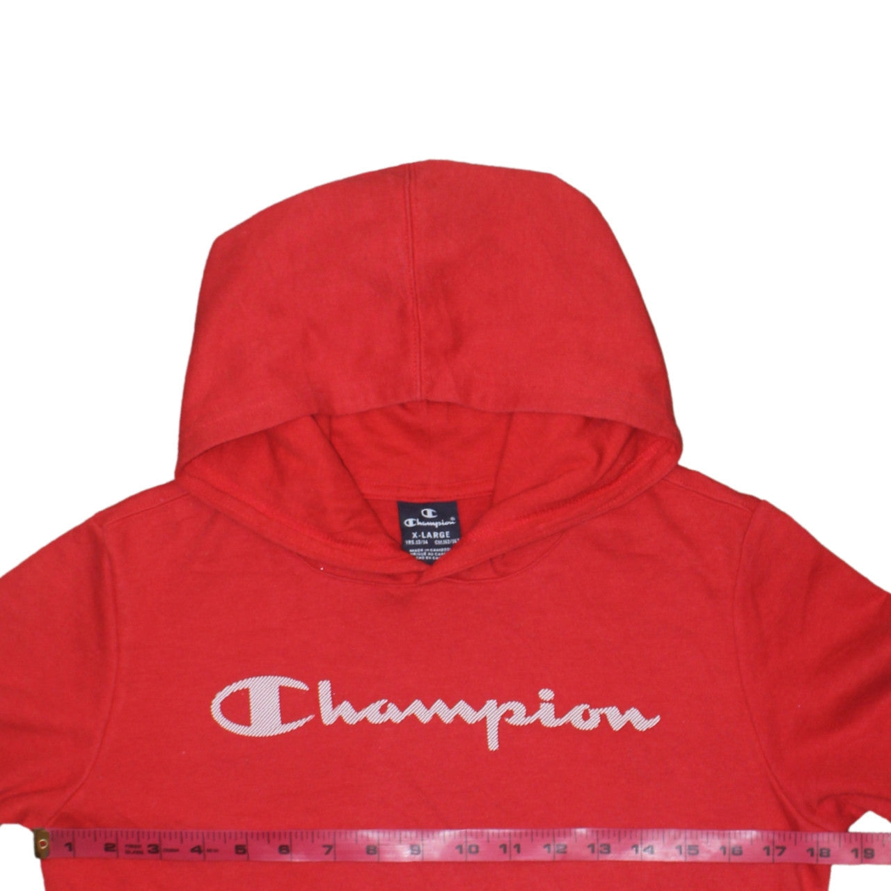 Champion Boys Red Pullover Hoodie 13-14 Years Logo Print