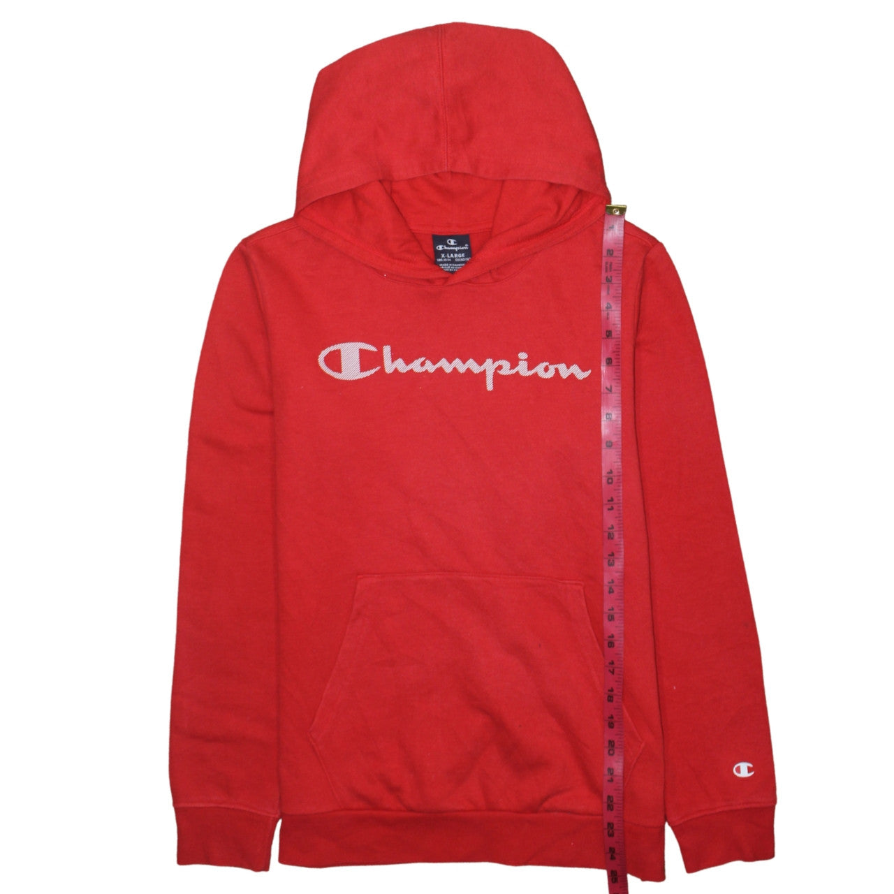 Champion Boys Red Pullover Hoodie 13-14 Years Logo Print