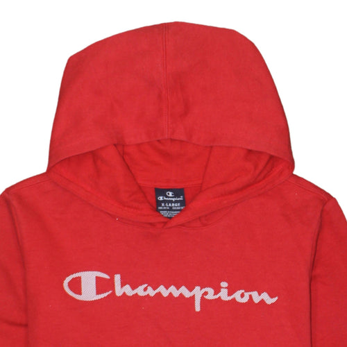 Champion Boys Red Pullover Hoodie 13-14 Years Logo Print