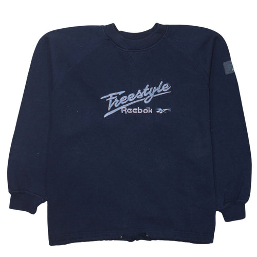 Reebok Women Navy Blue Freestyle Pullover Sweatshirt Size M