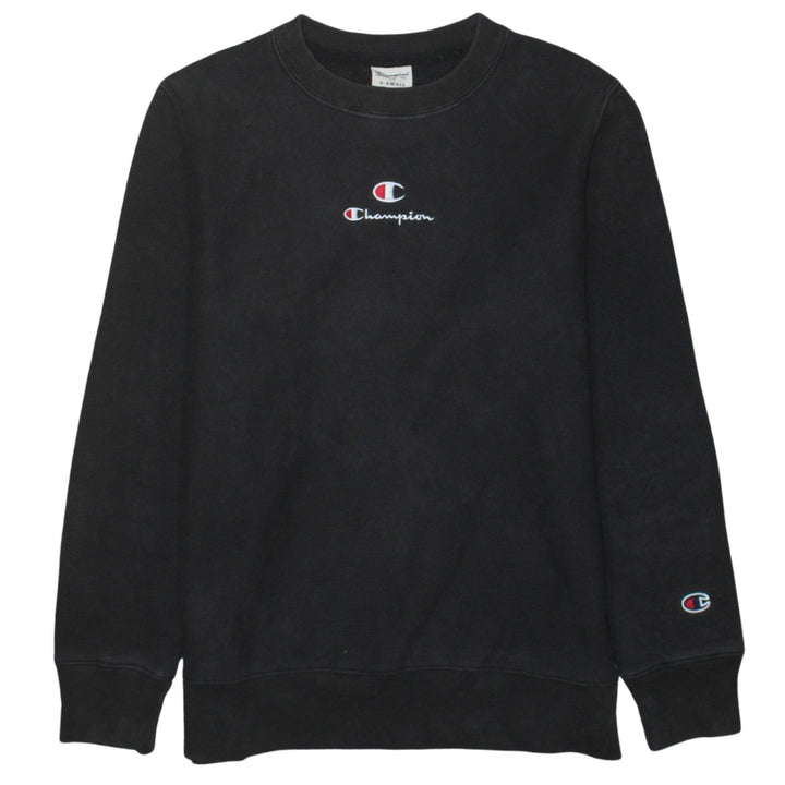 Champion Women Black XS Pullover Sweatshirt Crew Neck Long Sleeve Casual