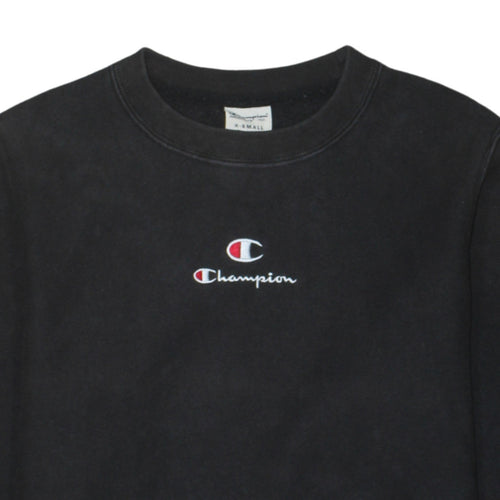 Champion Women Black XS Pullover Sweatshirt Crew Neck Long Sleeve Casual
