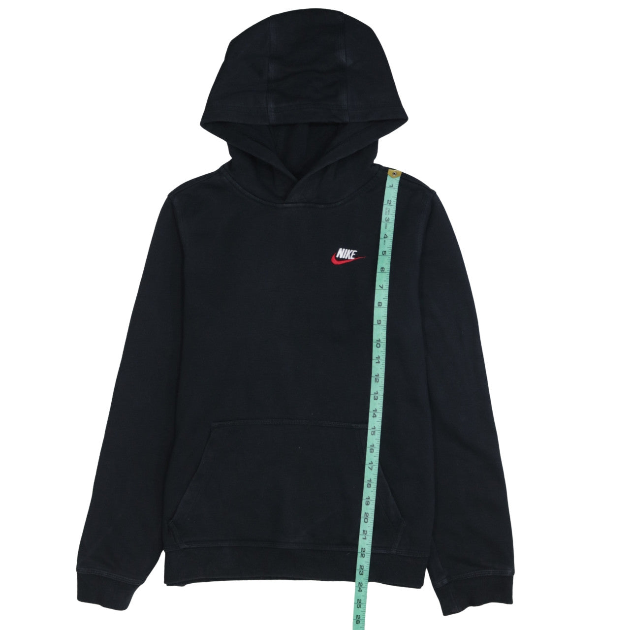 Nike Boys Black XL Pullover Hoodie with Embroidered Logo
