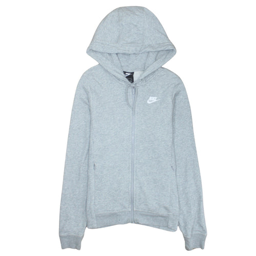 Nike Womens Grey Full Zip Hoodie Small Lightweight Athletic Sweatshirt