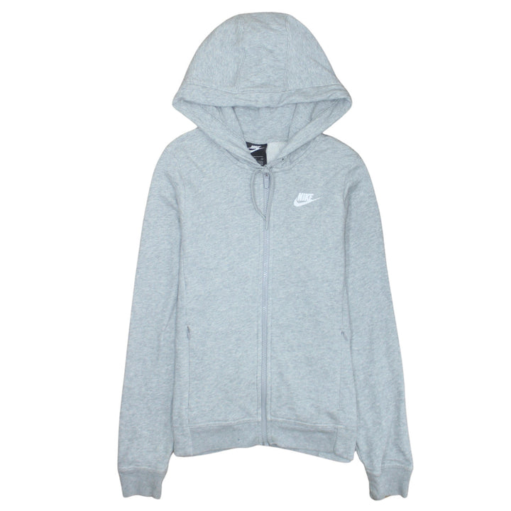 Nike Womens Grey Full Zip Hoodie Small Lightweight Athletic Sweatshirt