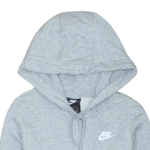 Nike Womens Grey Full Zip Hoodie Small Lightweight Athletic Sweatshirt