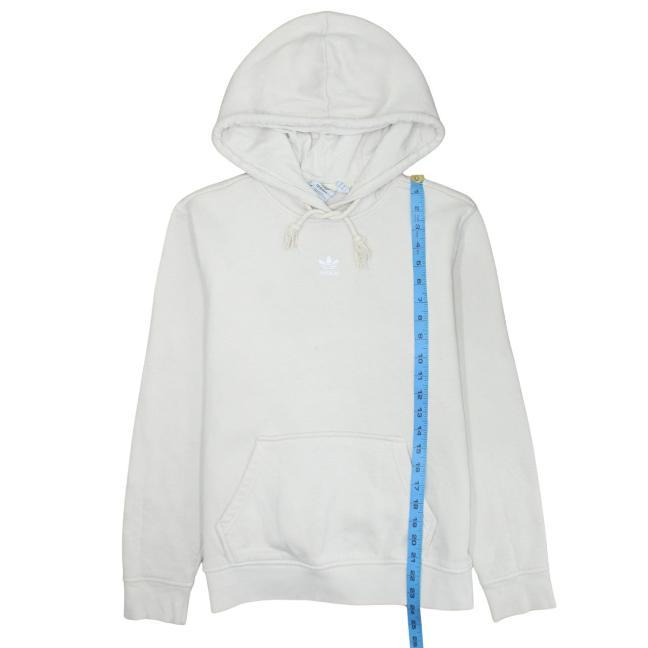 Adidas Women Ivory Hoodie Size 8 Pullover Cotton Casual Hooded Sweatshirt