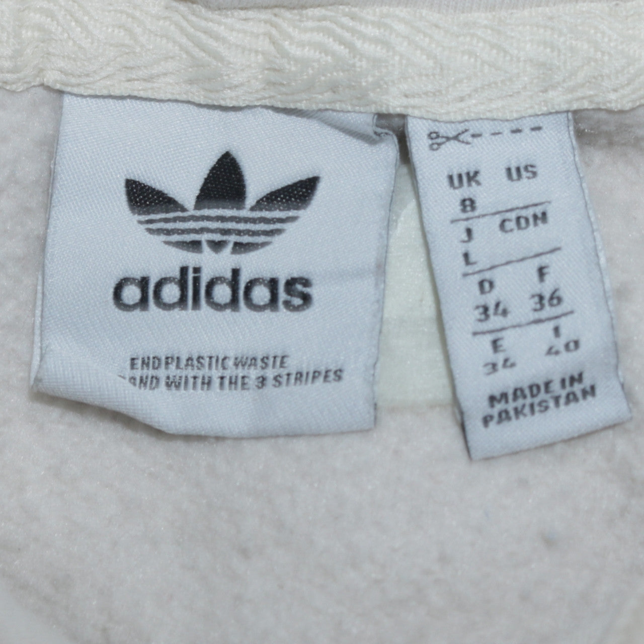 Adidas Women Ivory Hoodie Size 8 Pullover Cotton Casual Hooded Sweatshirt