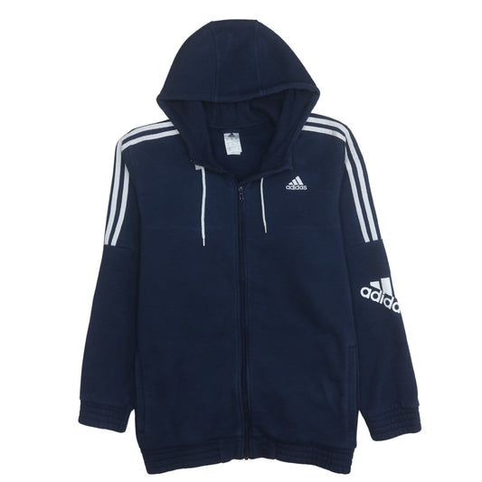 Adidas Men's Blue XL Full Zip Hoodie Fleece Sportswear