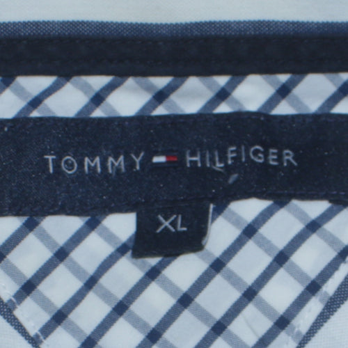 Tommy Hilfiger Men Blue Striped Button-Up Cotton Shirt XL