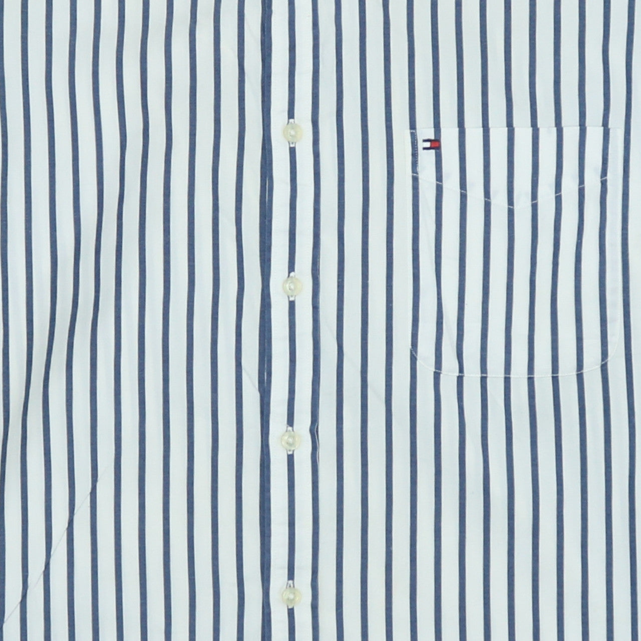 Tommy Hilfiger Men Blue Striped Button-Up Cotton Shirt XL