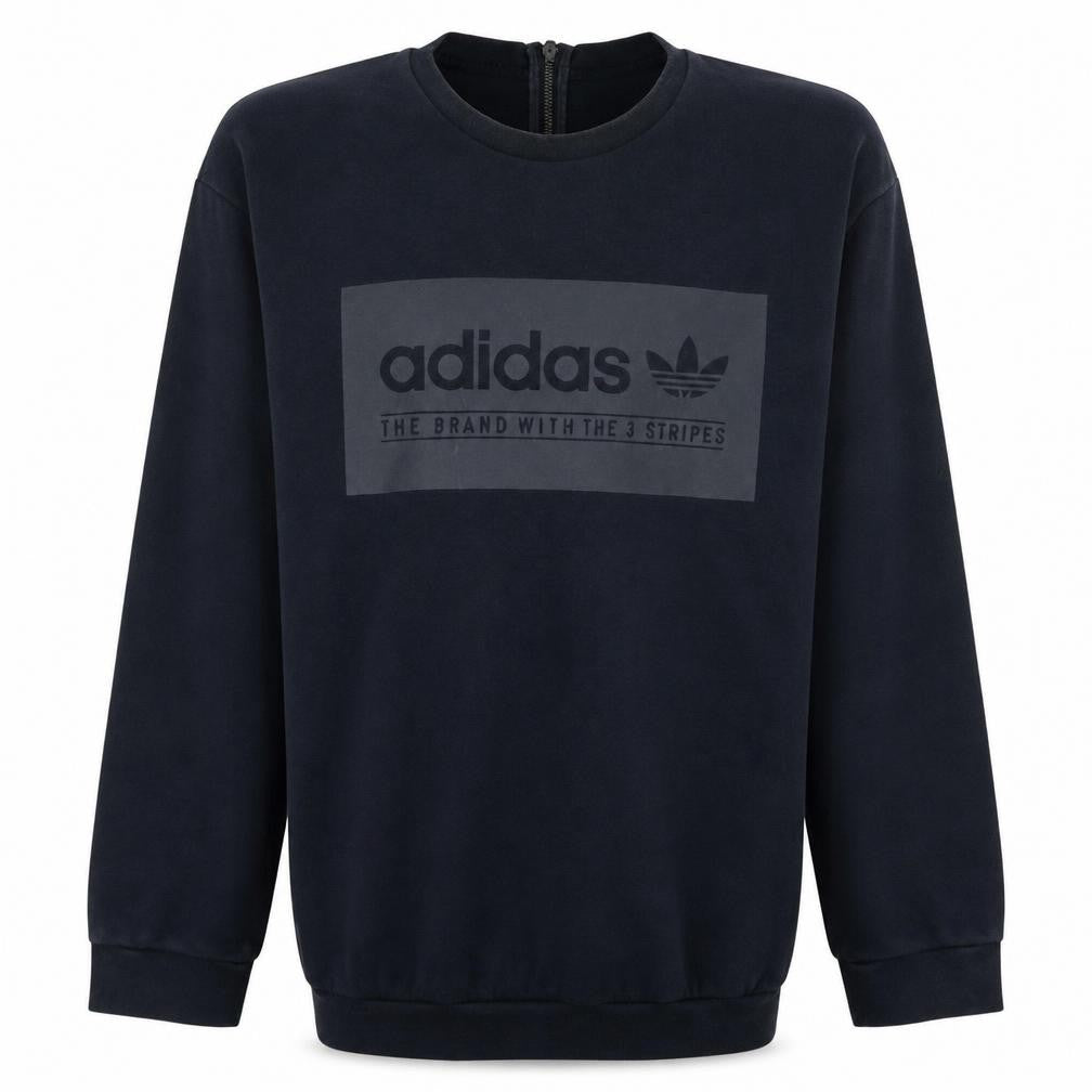 Front view of adidas Men's Black Crew Neck Pullover Sweatshirt M