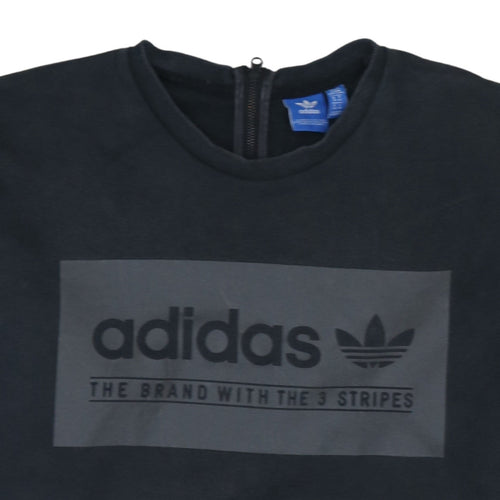 adidas Men's Black Crew Neck Pullover Sweatshirt M