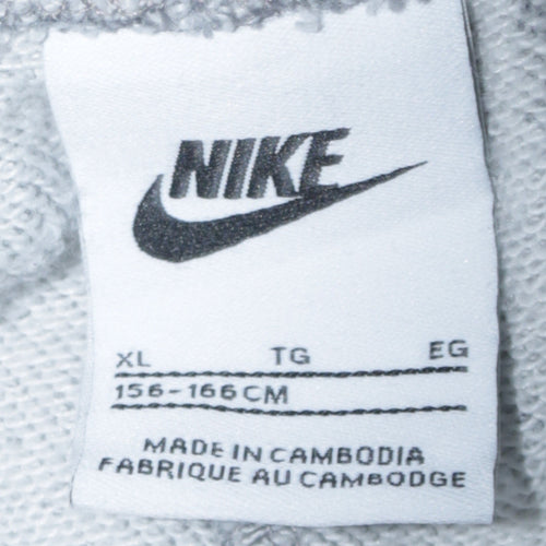 Nike Boys Grey Jogger Sweatpants XL 156-166cm Elastic Waist Fleece Trousers