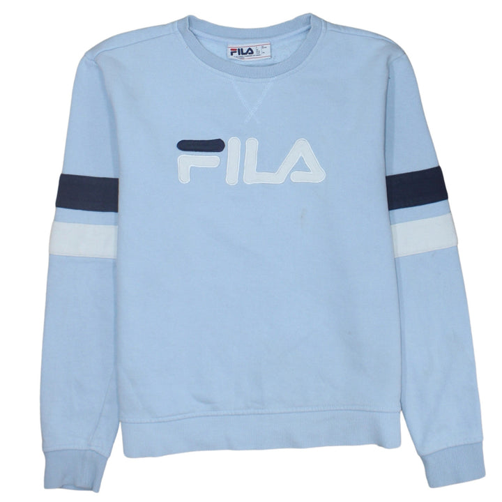Fila Women's Light Blue Crew Neck Logo Sweatshirt Size L