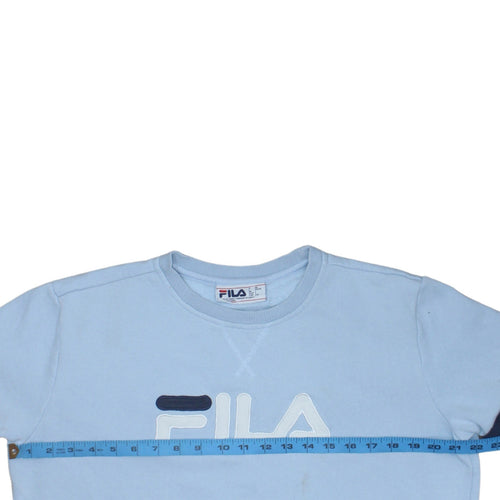 Fila Women's Light Blue Crew Neck Logo Sweatshirt Size L